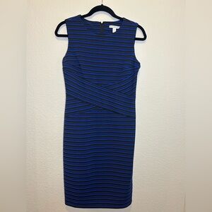Blue and black pencil dress
